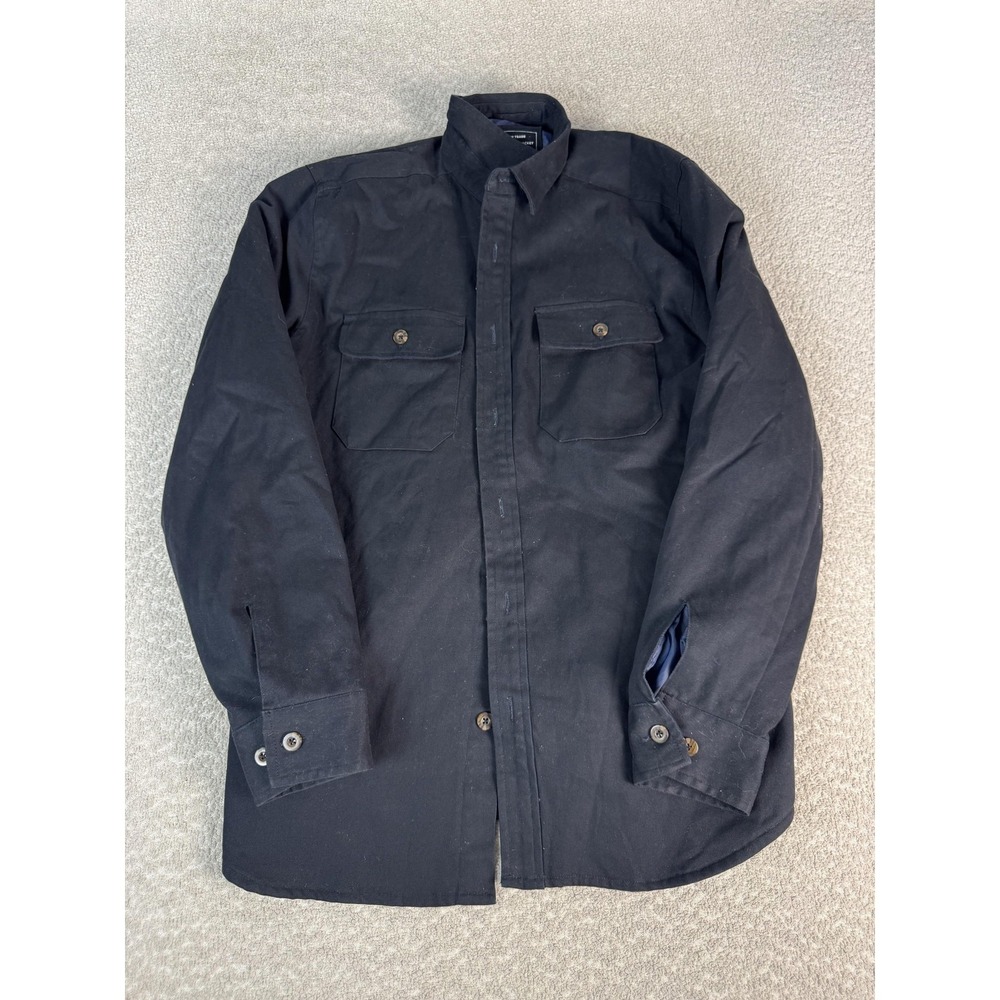Line Of Trade Jacket Mens Large Black The Peak CPO Canvas Shirt Shacket Lined